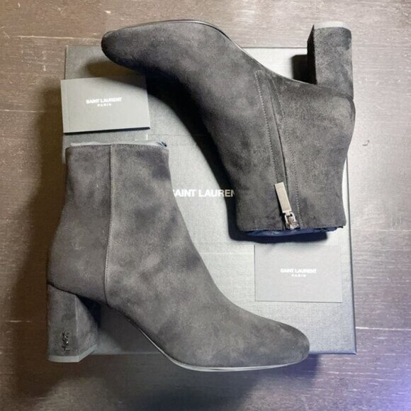 NIB Saint Laurent Suede Loulou Ankle Zip Boot - Picture 7 of 7